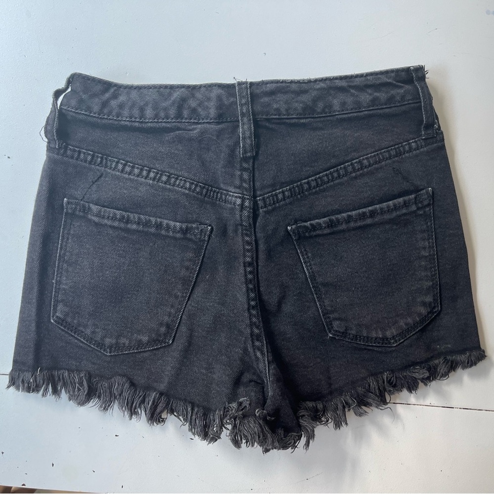Mossimo High-Rise Black Denim Ripped Short